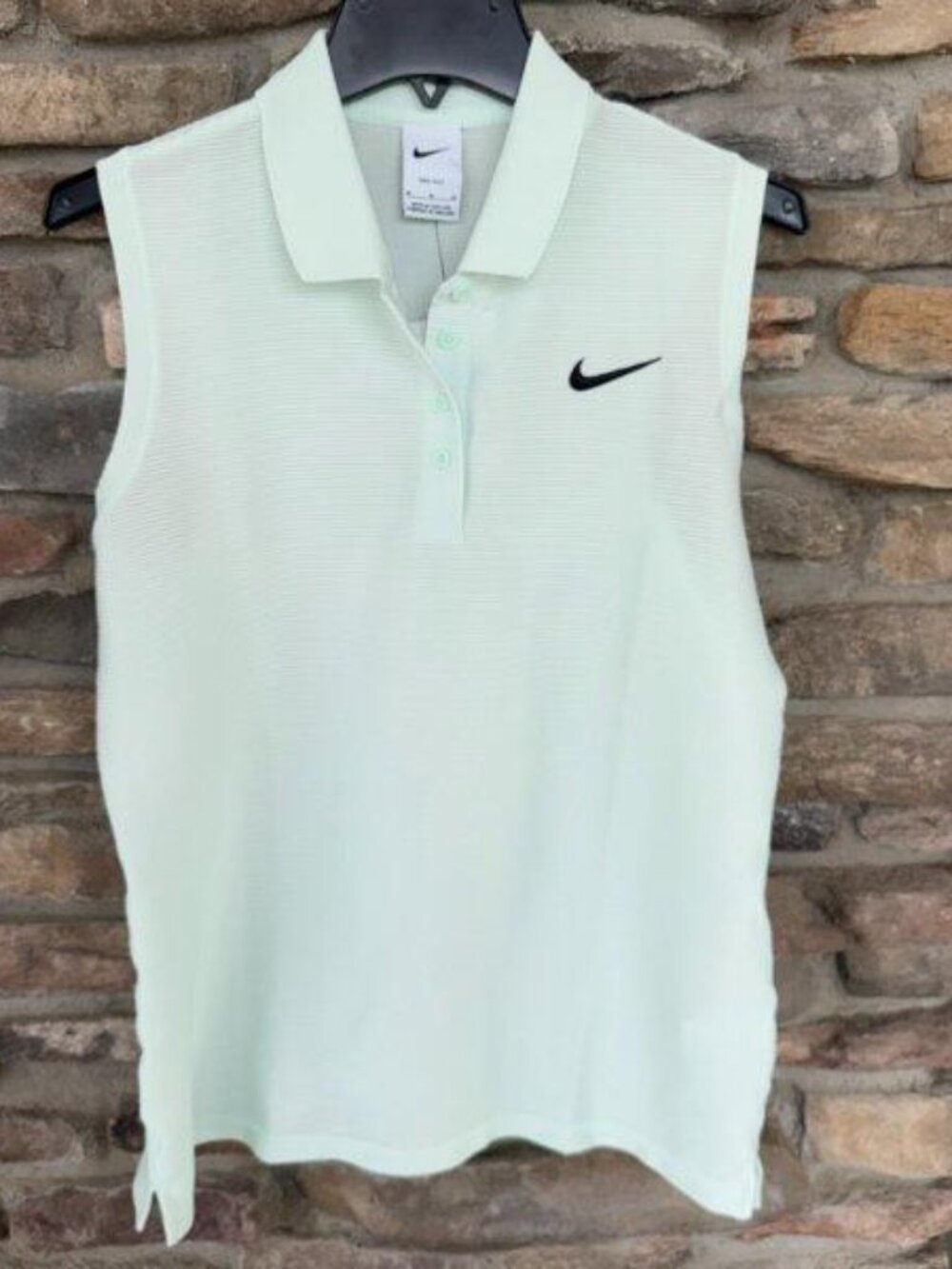 Nike Victory Golf Sleeveless Polo Shirt Women's Steam Large FD6708-394 NWT